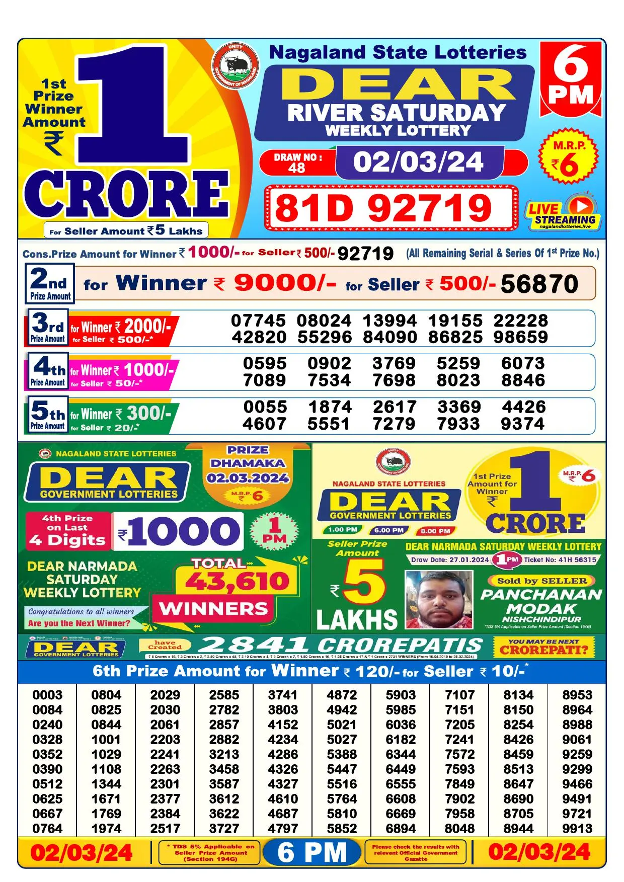 Photo of Dear Lottery Result 6pm